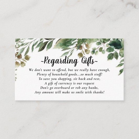 エレガントギフトカードの代わりにユーカリ基金 エンクロージャーカード (正面)