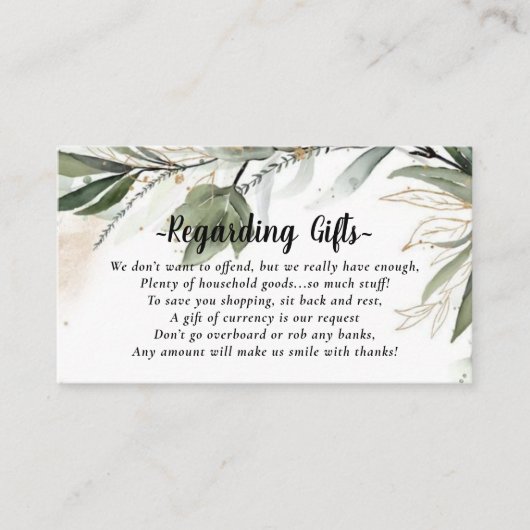 エレガントギフトカードの代わりに金 エンクロージャーカード (正面)