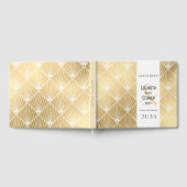 エレガントギャツビーアールデコ1920年代の金ゴールド結婚ズ ゲストブック (全面)