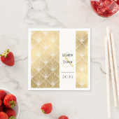 エレガントギャツビーアールデコ1920年代の金ゴールド結婚ズ スタンダードカクテルナプキン (インサイチュ)