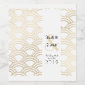 エレガントギャツビーアールデコ1920年代の金ゴールド結婚ズ ワインラベル (シングルラベル)