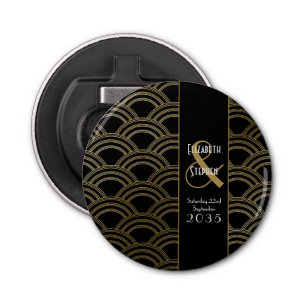 エレガントギャツビーアールデコ1920年代の金ゴールド結婚ズ 栓抜き