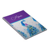 エレガントクジャク水色ブルー絵を描ズ ノートブック (右側)