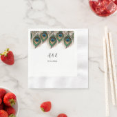 エレガントクジャク結婚羽ナプキン 縁ありカクテルナプキン (インサイチュ)