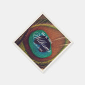 エレガントクッカスタムク羽シック結婚式 スタンダードカクテルナプキン (角)