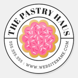 エレガントクッキーと曲線文字 ラウンドシール