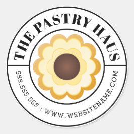 エレガントクッキーと曲線文字 ラウンドシール