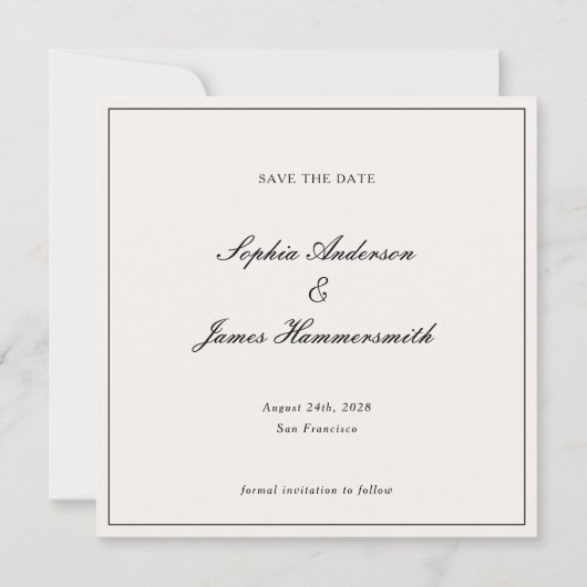 エレガントクライフォーマルズブラックフレームスクリ結婚プト セーブザデート (正面)