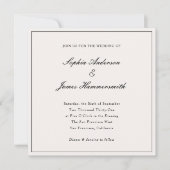 エレガントクライフォーマルズブラックフレームスクリ結婚プト 招待状 (正面)