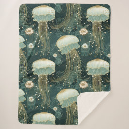 エレガントクラゲ模様 – 名前をカスタムする シェルパブランケット