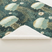 エレガントクラゲ模様 – 名前をカスタムする シェルパブランケット (3/4)