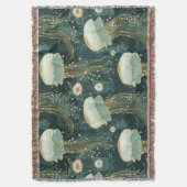 エレガントクラゲ模様 – 名前をカスタムする スローブランケット (正面縦)