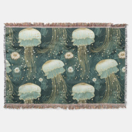 エレガントクラゲ模様 – 名前をカスタムする スローブランケット