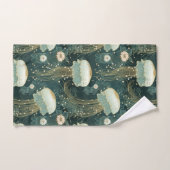 エレガントクラゲ模様 – 名前をカスタムする バスタオルセット (ハンドタオル)