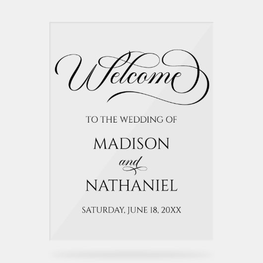 エレガントクラシックなウェディングアクリルウェルカムサイン アクリルサイン