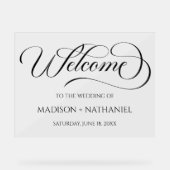エレガントクラシックなウェディングアクリルウェルカムサイン アクリルサイン (正面)