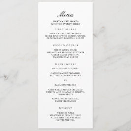 エレガントクラシックなウェディングディナーメニュー メニュー