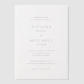 エレガントクラシックな結婚式の日付を保存 ベラム紙招待状 (正面)