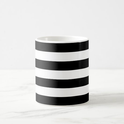 エレガントクラシックの白黒パターン コーヒーマグカップ (中央)