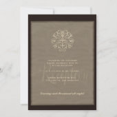 エレガントクラシックアイボリーブラック結婚式 招待状 (正面)
