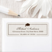 エレガントクラシックアイボリーリネン卒業卒業生 ラベル (インサイチュ)