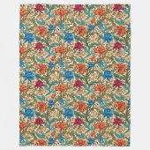 エレガントクラシックアーツ&クラフツアイコニックMorrisデザイン フリースブランケット (正面)