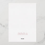 エレガントクラシックアールデコシンプルFrameWhite金ゴールド 箔招待状 (裏面)