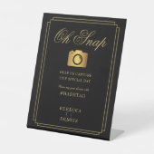 エレガントクラシックアールデコブラックと金ゴールドOhスナップ 台座サイン (正面)