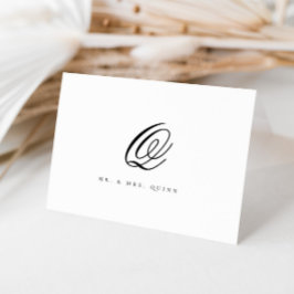 エレガントクラシックイニシャル結婚 サンキューカード