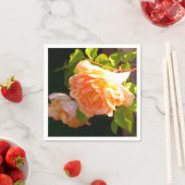 エレガントクラシックオレンジ桃バラフローラ スタンダードカクテルナプキン (インサイチュ)