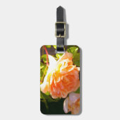 エレガントクラシックオレンジ桃バラフローラ ラゲッジタグ (正面縦)