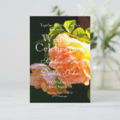 エレガントクラシックオレンジ桃バラフローラ 招待状 (スタンド正面)