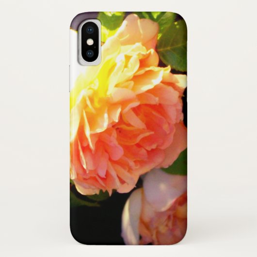 エレガントクラシックオレンジ桃バラフローラ Case-Mate iPhoneケース (裏面)
