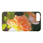 エレガントクラシックオレンジ桃バラフローラ Case-Mate iPhoneケース (裏面(横))