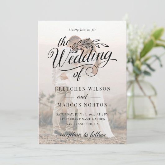 エレガントクラシックカスタム写結婚真 招待状 (スタンド正面)