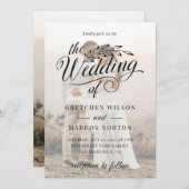 エレガントクラシックカスタム写結婚真 招待状 (正面/裏面)