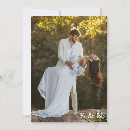 エレガントクラシックカップル写真結婚式招待状 招待状 (裏面)