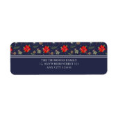 エレガントクラシッククリスマスフローラ果実パターン ラベル (正面)