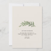 エレガントクラシッククリスマス植物学ホリデーパーティー 招待状 (裏面)