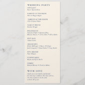 エレガントクラシッククリーム&ブフランスのルーフローラ結婚ズ プログラム (裏面)