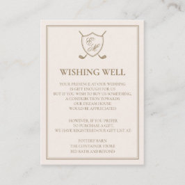 エレガントクラシッククレストモノグラムゴル結婚フス エンクロージャーカード