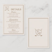 エレガントクラシッククレストモノグラムゴル結婚フス エンクロージャーカード (正面/裏面)