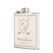 エレガントクラシッククレストモノグラムゴル結婚フス フラスク (左)