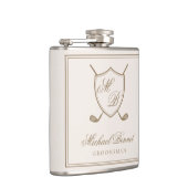 エレガントクラシッククレストモノグラムゴル結婚フス フラスク (右)