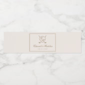 エレガントクラシッククレストモノグラムゴル結婚フス ペットボトルラベル (シングルラベル)