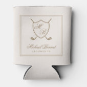 エレガントクラシッククレストモノグラムゴル結婚フス 缶クーラー (正面)