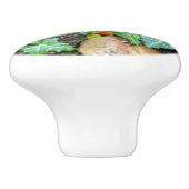 エレガントクラシックグリーンアイビーとフィールドストーン セラミックノブ (側面)