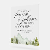 エレガントクラシックグリーンリー・フォレストマウン結婚ズ アクリルサイン (傾斜)