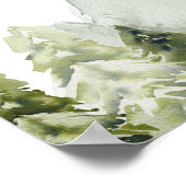 エレガントクラシックグリーンリー・フォレストマウン結婚ズ ポスター (角)