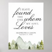 エレガントクラシックグリーンリー・フォレストマウン結婚ズ ポスター (正面)